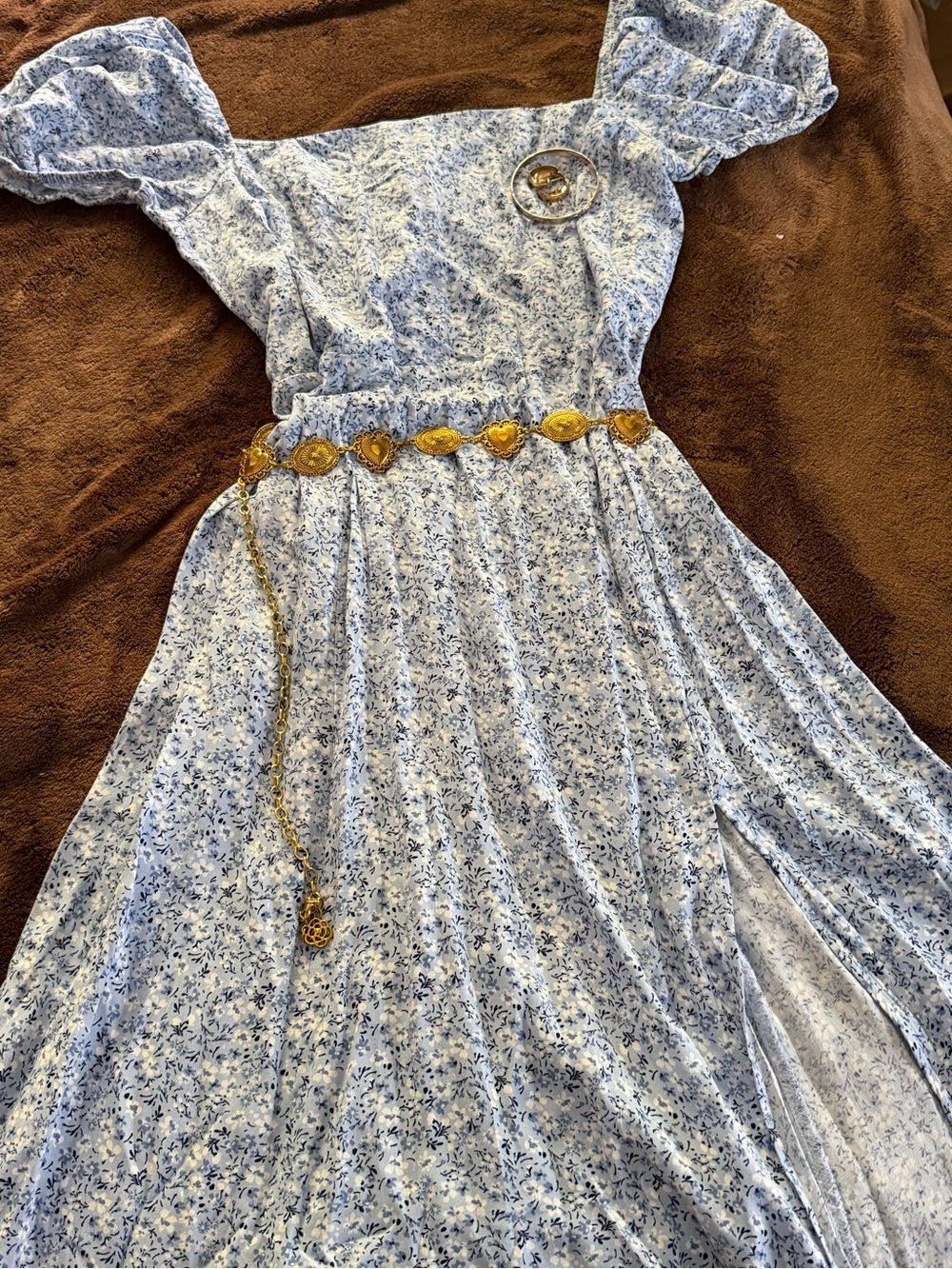 Blue floral Midi dress